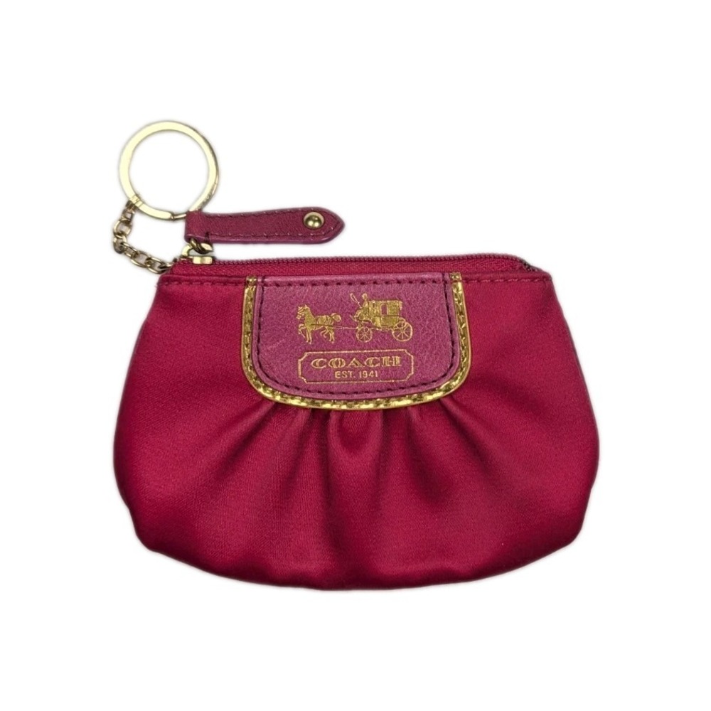 Vintage Coach Amanda Pink Satin Change Purse
